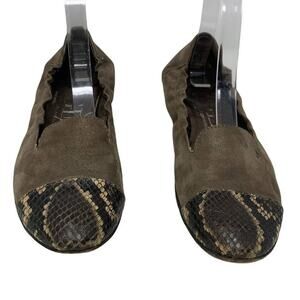 AGL Attilio Giusti Leombruni brown suede leather ballet flats size 38
